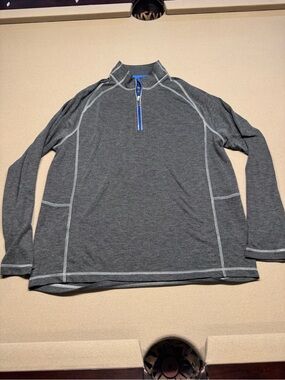 Tommy Bahama Heather Gray Quarter Zip Pullover